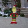 Gemmy Decorations & Props The Grinch With Wreath 4ft Airblown Christmas Yard Decor