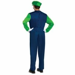 Disguise Super Mario Brothers Men's Luigi Deluxe Adult Costume Costumes