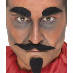 Smiffys USA Devil Facial Hair Set, Black