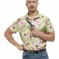 Smiffys USA Costumes 80s Graphic Print Men's Shirt