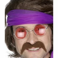 Smiffys USA Seventies Tash, Brown