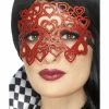 Smiffys USA Soft Felt Glitter Red Hearts Women's Eye Mask Masks