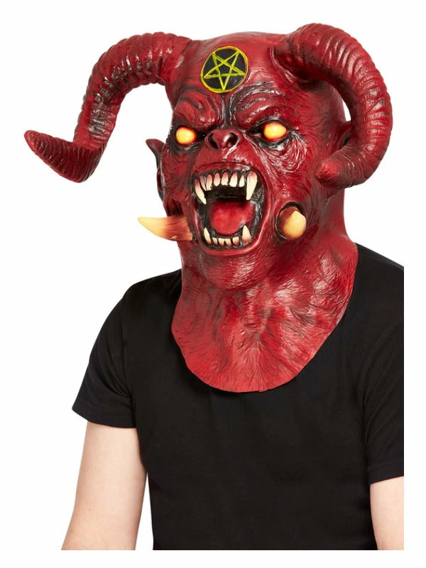 Smiffys USA Satanic Devil Overhead & Neck Mask Men's 3 Smiffys USA Satanic Devil Overhead & Neck Mask Men's
