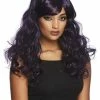 Smiffys USA Gothic Seductress Curly Women's Black & Purple Wig