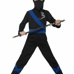Smiffys USA Ninja Assassin Kids Black And Blue Costume