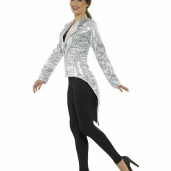 Smiffys USA Sequin Silver Tailcoat Jacket