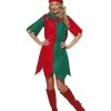 Smiffys USA Christmas Elf Women's Red And Green Dress Costume 1 Smiffys USA Christmas Elf Women's Red And Green Dress Costume