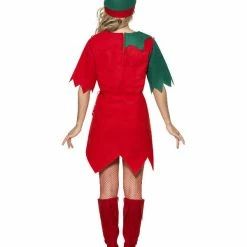 Smiffys USA Christmas Elf Women's Red And Green Dress Costume