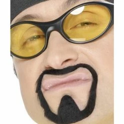 Smiffys USA Makeup & SFX Herb Warrior Tash & Goatee Beard Set, Black