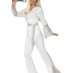 Smiffys USA Costumes 70s Disco Lady White Women's Costume