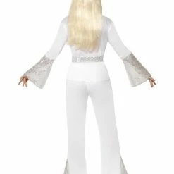 Smiffys USA Costumes 70s Disco Lady White Women's Costume 7 Smiffys USA Costumes 70s Disco Lady White Women's Costume