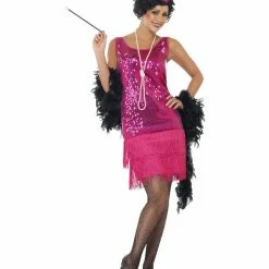 Smiffys USA 20's Funtime Flapper Women's Pink Costume