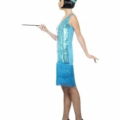 Smiffys USA 20's Flirty Flapper Blue Teal Women's Costume Costumes