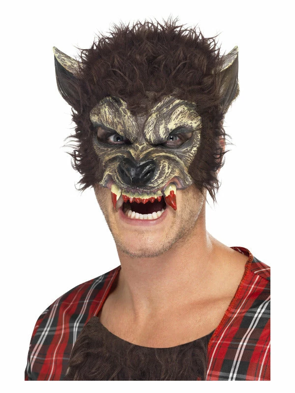 Smiffys USA Masks Werewolf Half Face Latex Mask 3 Smiffys USA Masks Werewolf Half Face Latex Mask