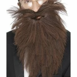 Smiffys USA Long Beard & Tash, Brown