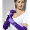 Smiffys USA Accessories Temptress Purple Long Silky Women's Gloves
