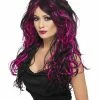 Smiffys USA Wigs & Beards Gothic Bride Women's Pink And Black Wig 1 Smiffys USA Wigs & Beards Gothic Bride Women's Pink And Black Wig