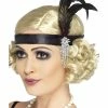 Smiffys USA 20s Black Satin Charleston Women's Headband 1920's Costumes