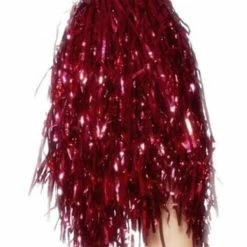 Smiffys USA Accessories Pom Poms Metallic Red