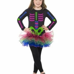 Smiffys USA Costumes Neon Skeleton Girl Costume