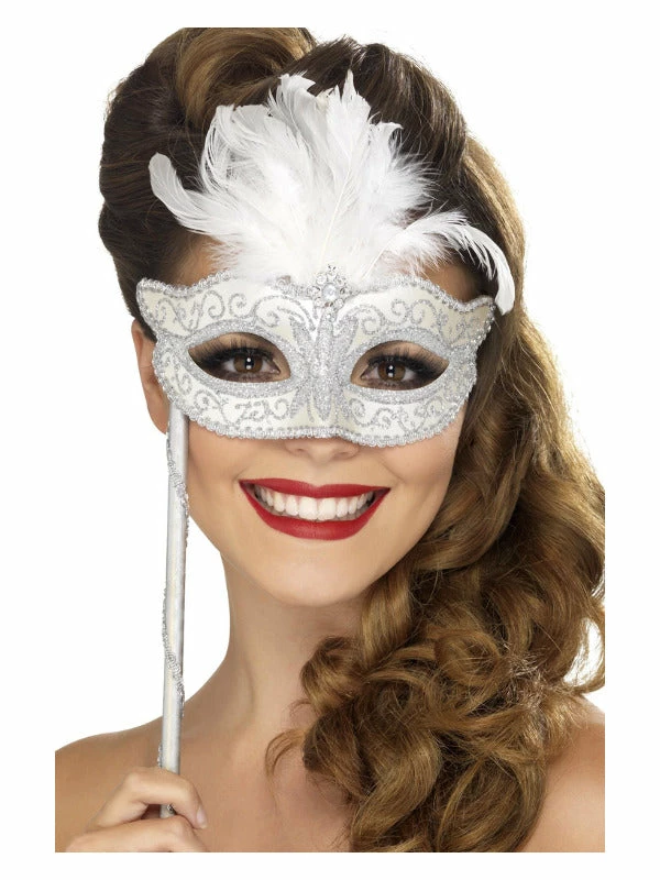 Smiffys USA Baroque Fantasy Women's White Eyemask 3 Smiffys USA Baroque Fantasy Women's White Eyemask