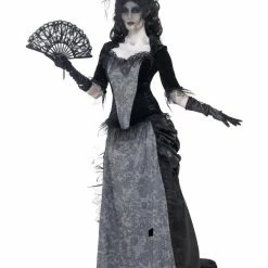 Smiffys USA Ghost Town Black Widow Lady Victorian Costume Costumes