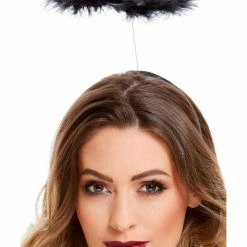 Smiffys USA Marabou Dark Angels Black Halo