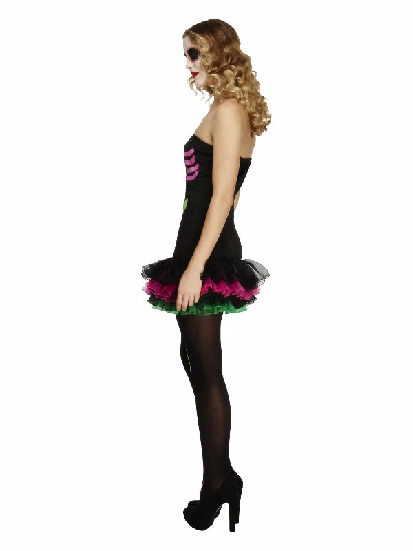 Smiffys USA Skeleton Fever Neon Women's Tutu Costume Costumes 4 Smiffys USA Skeleton Fever Neon Women's Tutu Costume Costumes