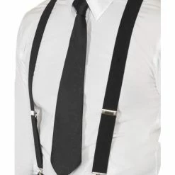 Smiffys USA Black Elasticated Adult Braces 1920's Costumes