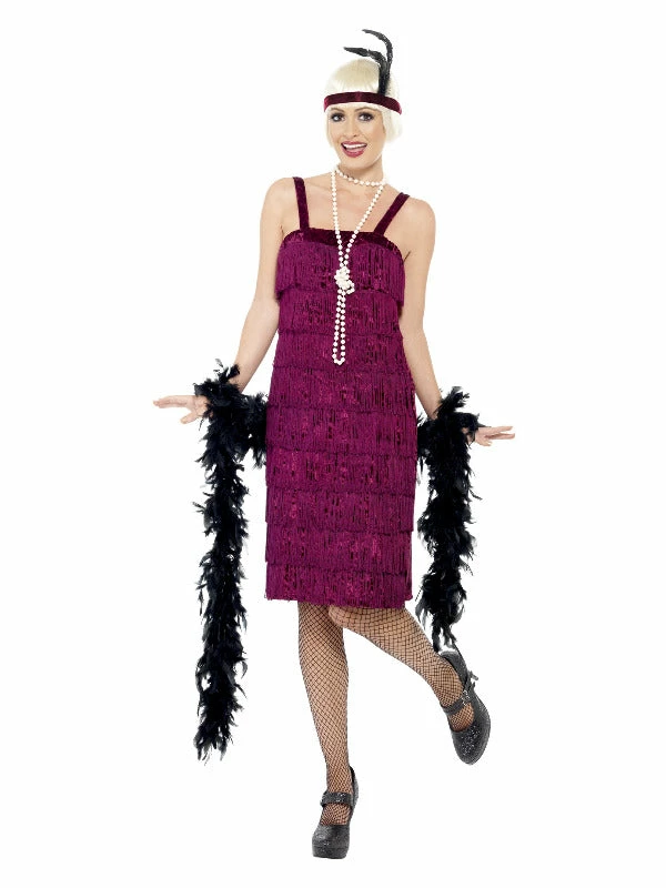 Smiffys USA 20's Jazz Flapper Women's Burgundy Red Costume Costumes 3 Smiffys USA 20's Jazz Flapper Women's Burgundy Red Costume Costumes