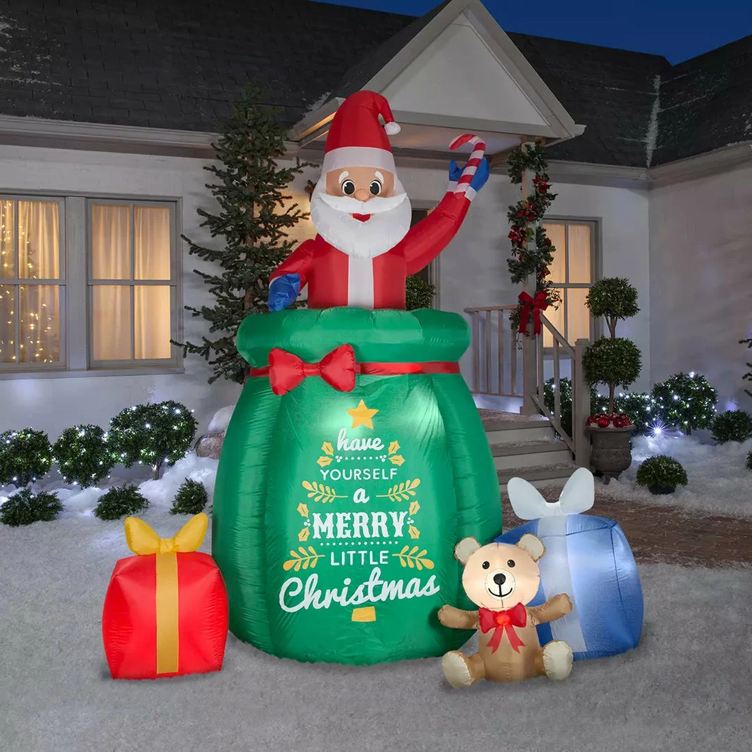 Gemmy Decorations & Props Pop Up Santa In Gift Sack 10' Airblown Christmas Lawn Decoration 3 Gemmy Decorations & Props Pop Up Santa In Gift Sack 10' Airblown Christmas Lawn Decoration