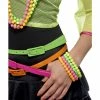 Smiffys USA 80s Pop Star Beaded Bracelets Neon Accessories