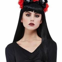 Smiffys USA Day Of The Dead Skull Roses Headband
