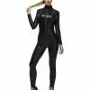 Smiffys USA Fever Miss Whiplash Women's Black Catsuit Costume