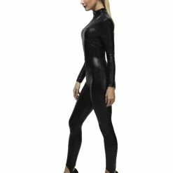 Smiffys USA Fever Miss Whiplash Women's Black Catsuit Costume