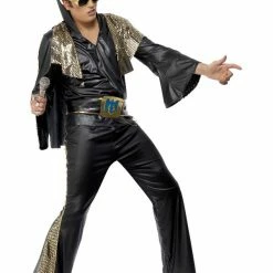 Smiffys USA Costumes Elvis Men's Black And Gold Costume