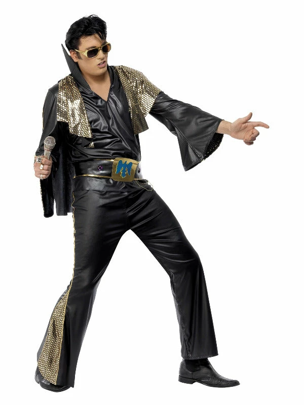 Smiffys USA Costumes Elvis Men's Black And Gold Costume 3 Smiffys USA Costumes Elvis Men's Black And Gold Costume