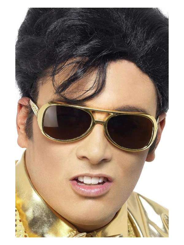 Smiffys USA Accessories Elvis Men's Gold Shades 3 Smiffys USA Accessories Elvis Men's Gold Shades