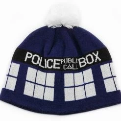 Elope Doctor Who Tardis Pom Beanie Hat TV & Movie Costumes