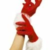 Smiffys USA Accessories Santa Gloves Women's Red With A White Fur Trim