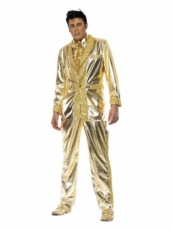 Smiffys USA Costumes Elvis Men's Gold Costume 3 Smiffys USA Costumes Elvis Men's Gold Costume