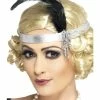 Smiffys USA 1920's Costumes 20s Silver Satin Charleston Women's Headband