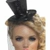 Smiffys USA Fever Mini Top Black Hat On Headband Women's