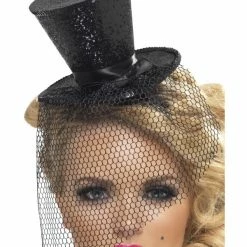 Smiffys USA Fever Mini Top Black Hat On Headband Women's