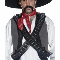 Smiffys USA Authentic Western Leather Bandolier Bullet Belt Adult