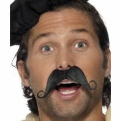 Smiffys USA Frenchman Moustache, Black