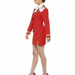 Smiffys USA Trolley Dolly Air Hostess Women's Red Flight Attendant Costume