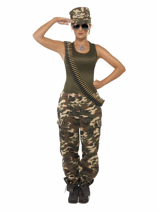 Smiffys USA Khaki Camo Women's Army Costume Costumes 3 Smiffys USA Khaki Camo Women's Army Costume Costumes