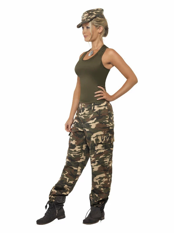 Smiffys USA Khaki Camo Women's Army Costume Costumes 4 Smiffys USA Khaki Camo Women's Army Costume Costumes