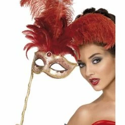 Smiffys USA Baroque Fantasy Women's Red Eyemask Masks